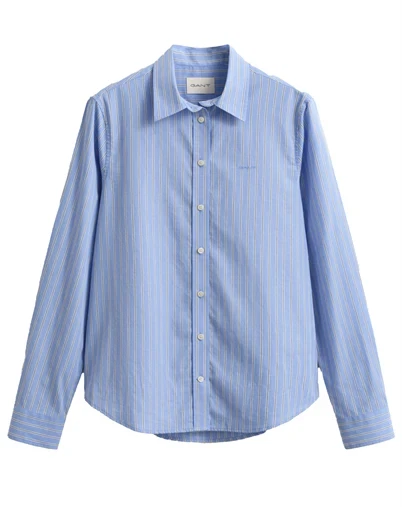Gant - Classic Stripe Skjorte - Hydrangea Blue